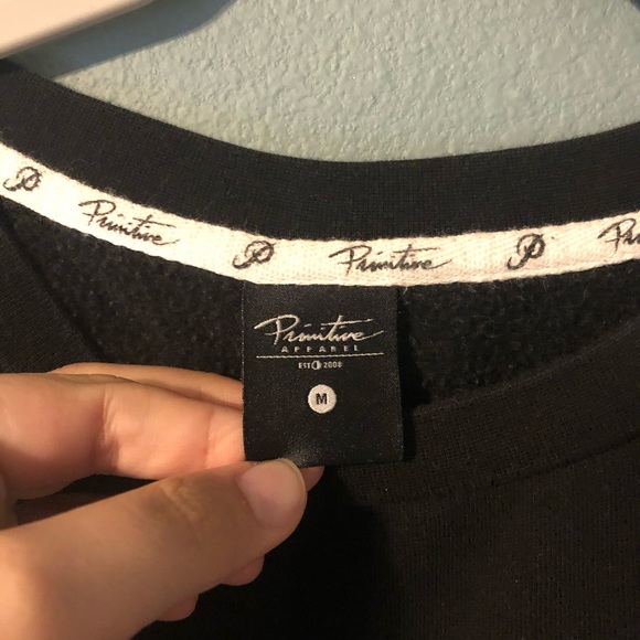 Primitive Black Gray Floral Color Block Sweatshirt - Picture 6 of 7